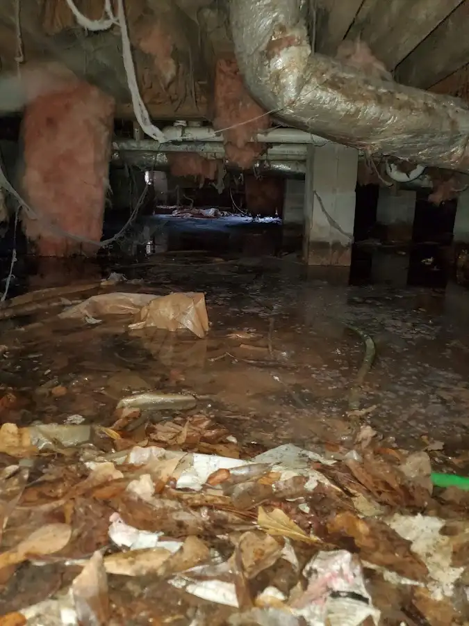 Crawl space flood assessment for Commercial Water Damage Restoration in Southington